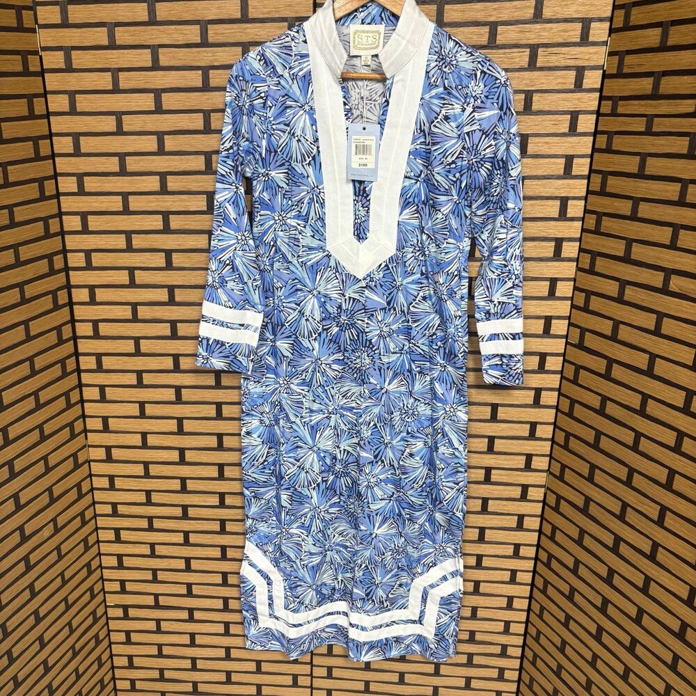 Sail To Sable Sunburst Blue Midi Dress Size XS